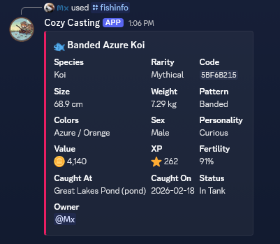 Fish information screen